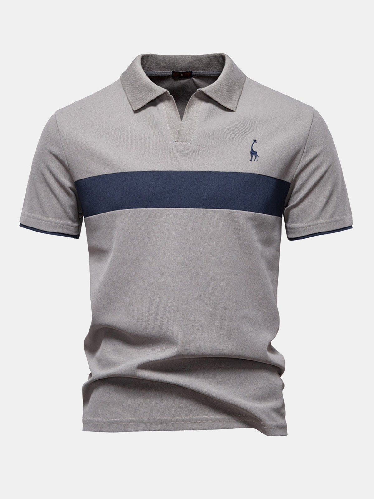 Whitlock Men's Contrast Piqué V-Neck Polo Shirt – photo 9