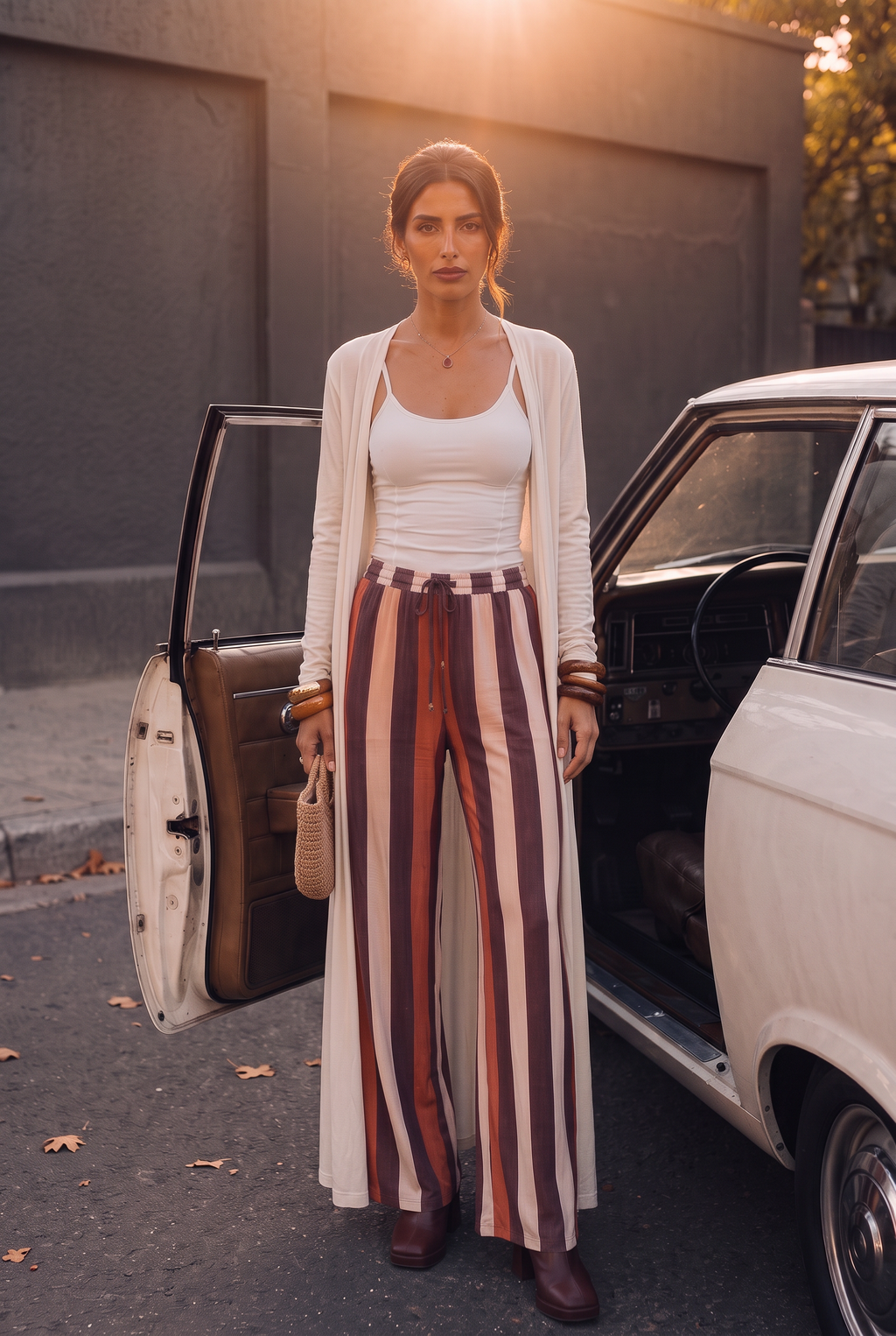 Wren Lounge Trouser - Amber Stripe | Velbrooke